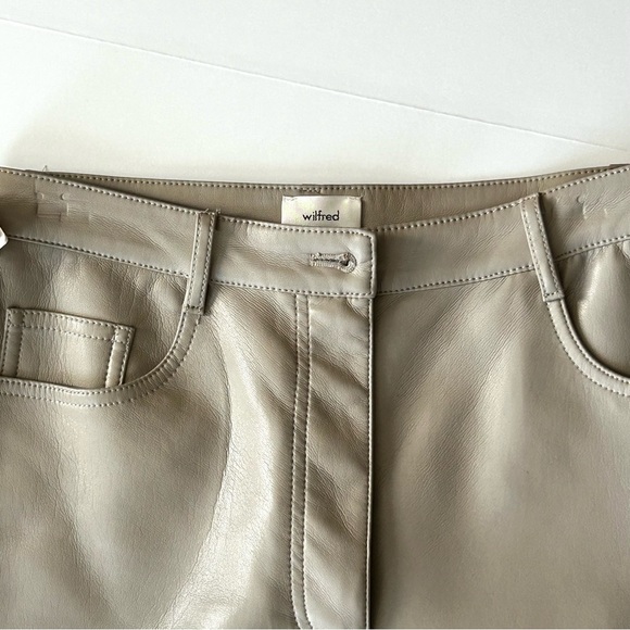 🌷NWT Vegan Leather Wilfred Light Taupe/Tan Pants. Size: 8 - Picture 15 of 16